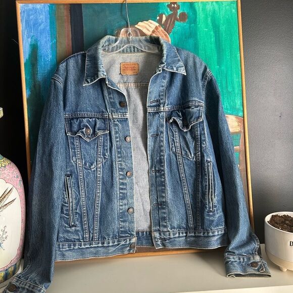 HOST PICK Vintage 80’s Levis Men’s 70506-0215 Denim Trucker Jacket Size 44 L/XL - Picture 7 of 16